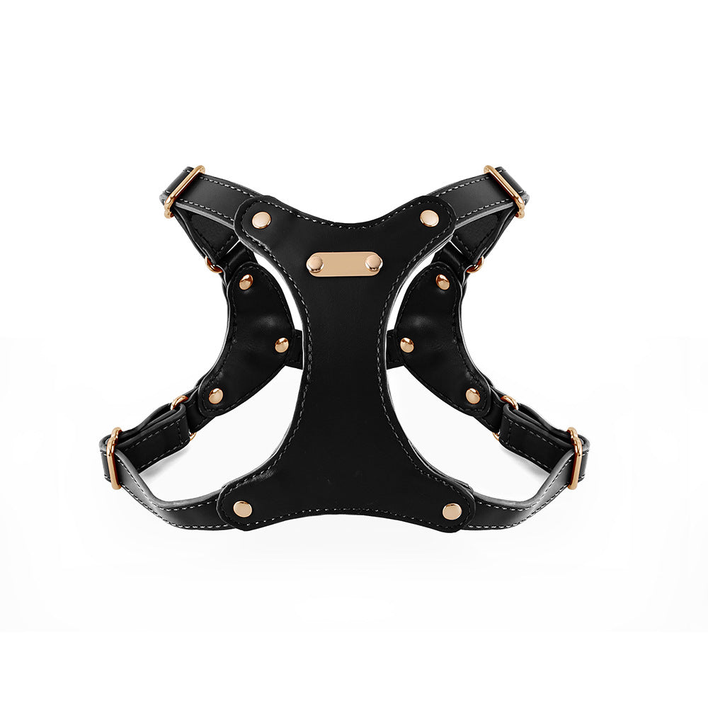 Black Genuine Leather Harness