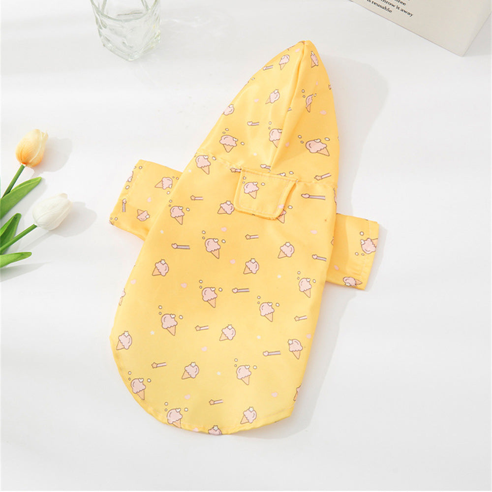 Yellow Ice Cream Pet Raincoat - Pet Panache Boutique