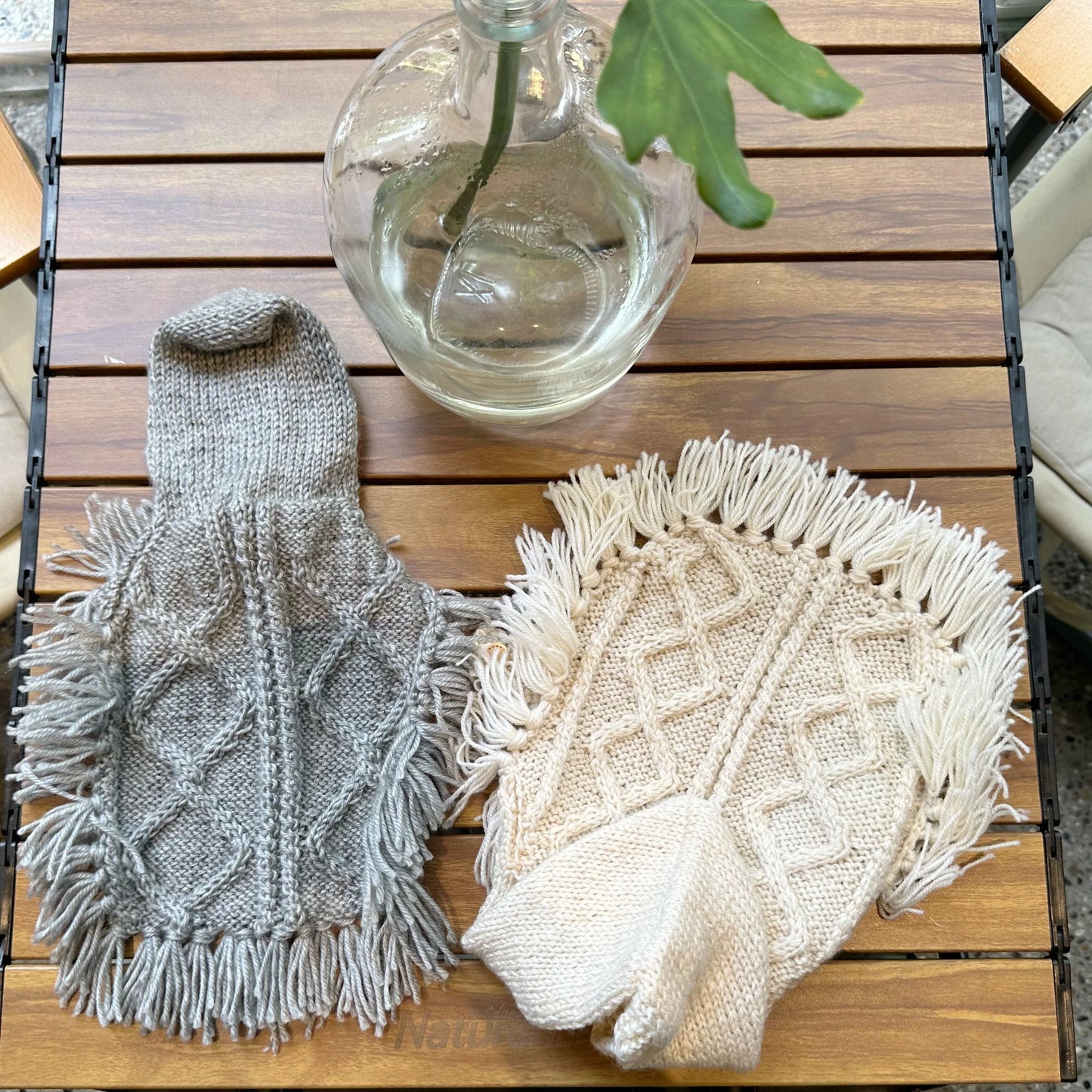Hooded Knit Boho Fringed Pet Sweater Poncho - Pet Panache Boutique