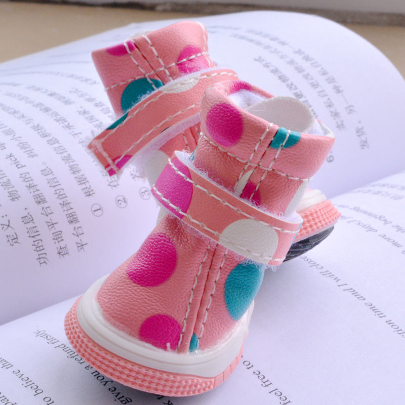 Pink Polka Dot Pet Boots - Pet Panache Boutique