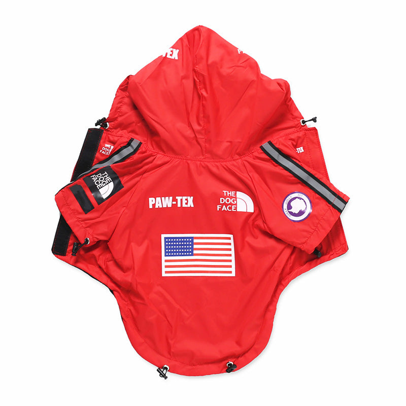 America Flag Red Pet Raincoat - Pet Panache Boutique