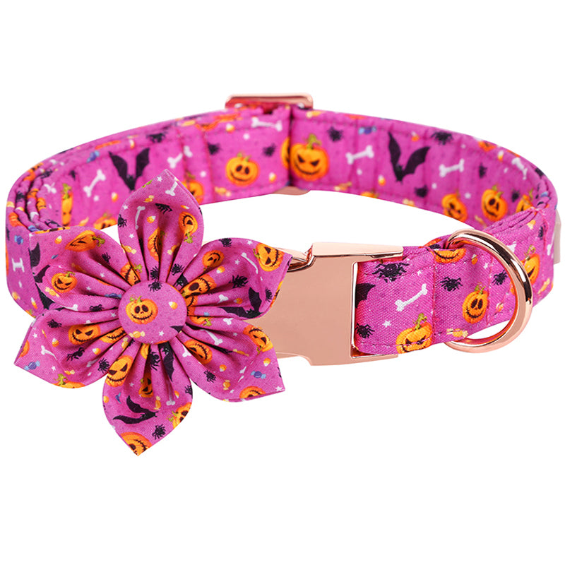 Personalized Halloween Pink Pet Collar & Bow Set - Pet Panache Boutique