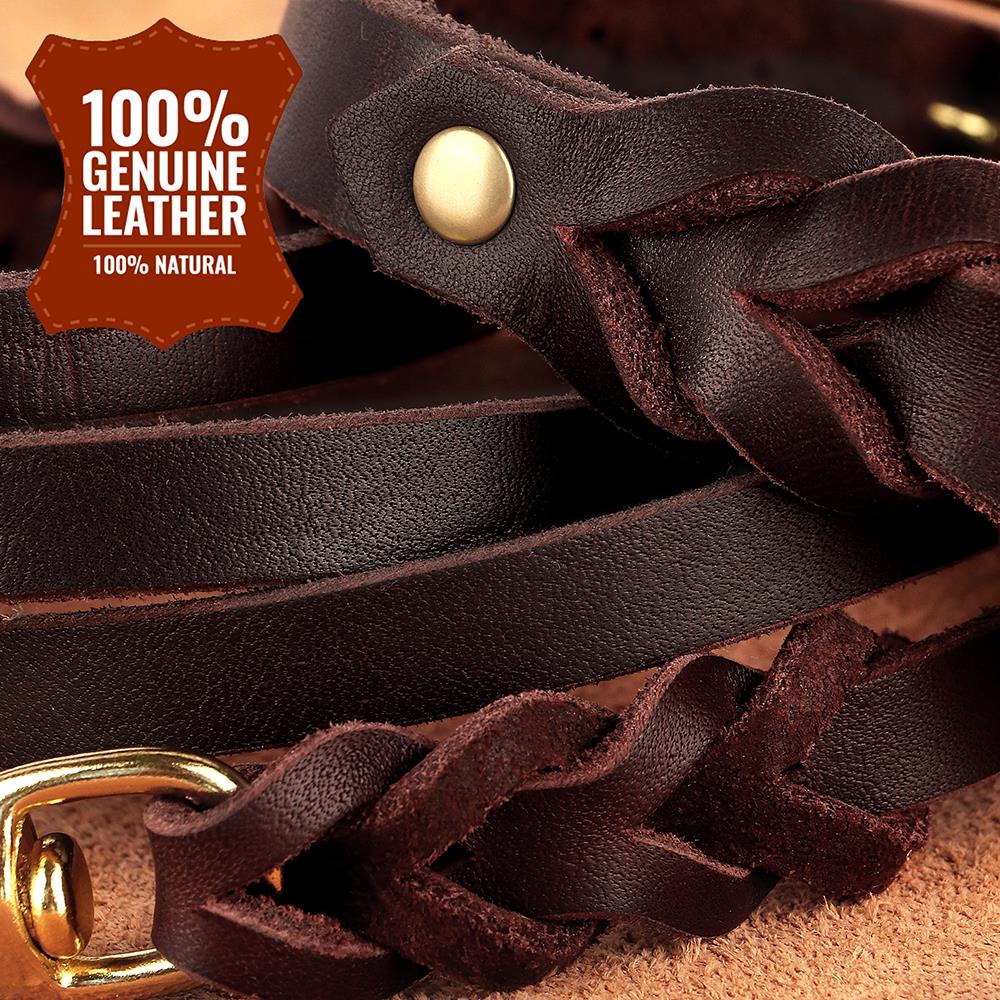 Genuine black leather pet collar and leash set with metal hardware, stylish and durable for dogs or cats.