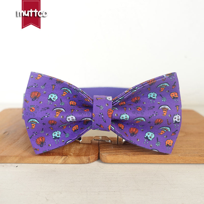 Purple Pumpkin Pattern Bow Collar & Leash Set - Pet Panache Boutique