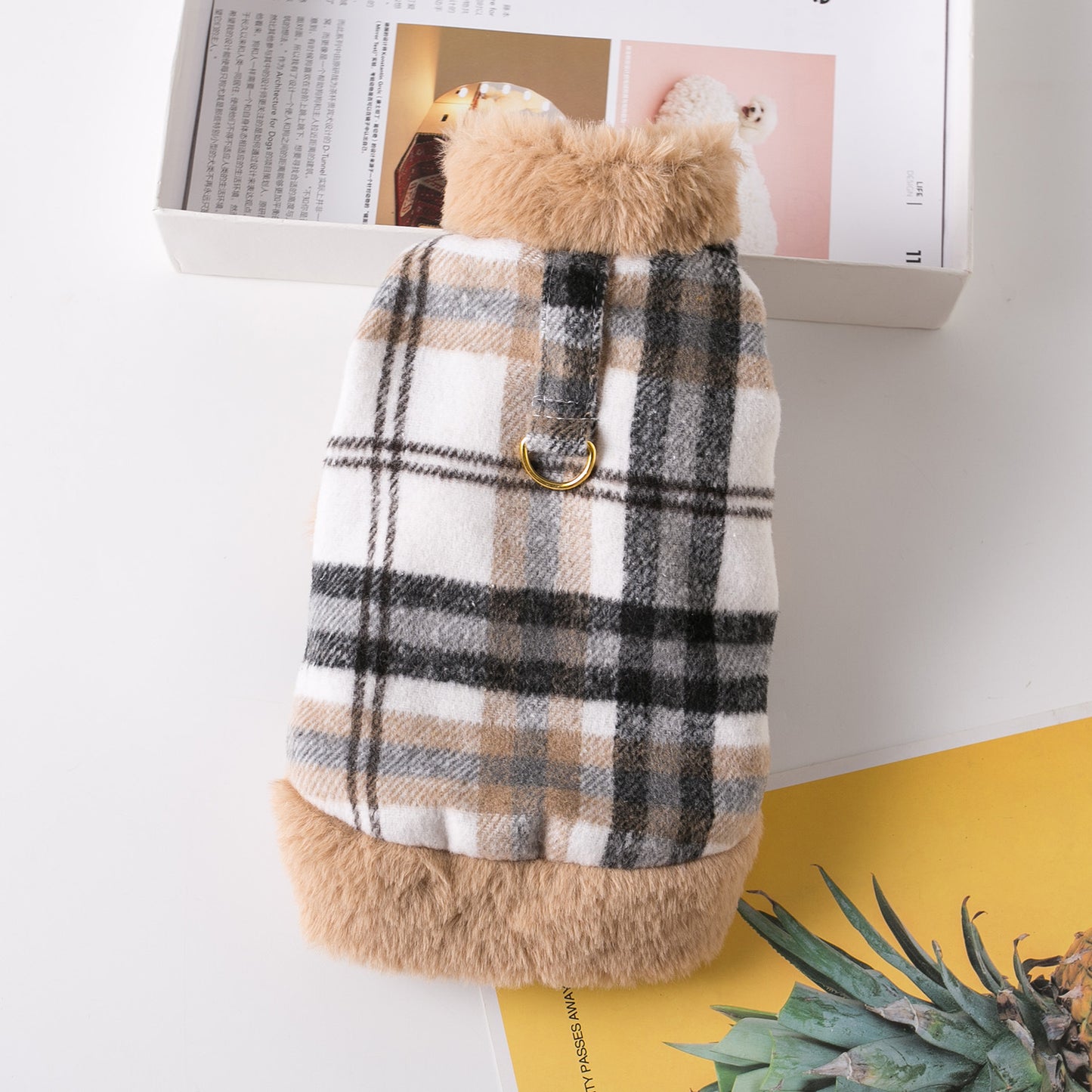 Plaid Pet Jackets with Pink or Brown Trim - Pet Panache Boutique