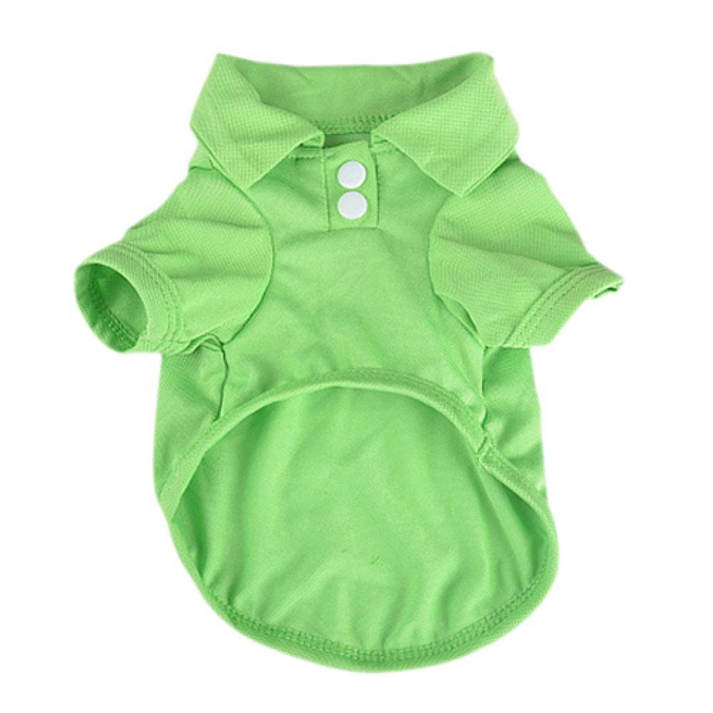 Green polo collared pet shirt from Pet Panache Boutique, featuring a classic collar and comfortable fit for dogs and cats.