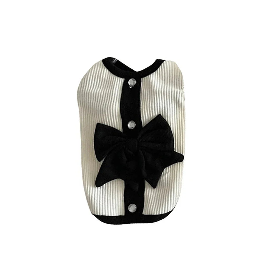White Pet Dress with Velvet Bow/Toule Option - Pet Panache Boutique
