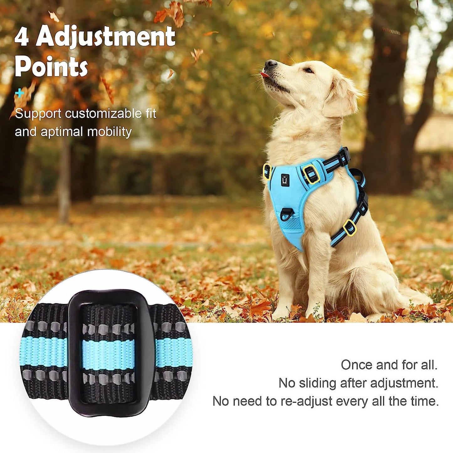 Black Reflective No Pull or Choke Dog Harness - Pet Panache Boutique