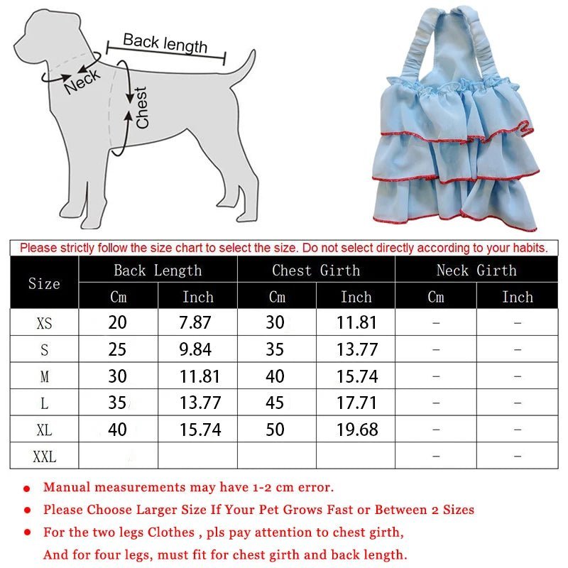 Pet Panache Boutique chambray ruffled pet dress featuring ruffles and a stylish design for small dogs or cats.