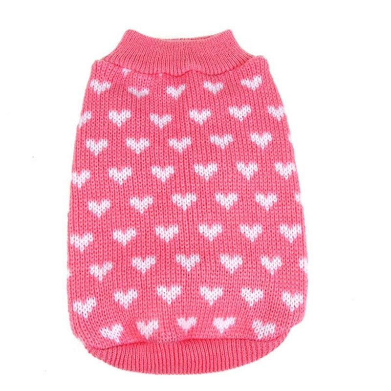 Coral Heart Pet Sweater - Pet Panache Boutique