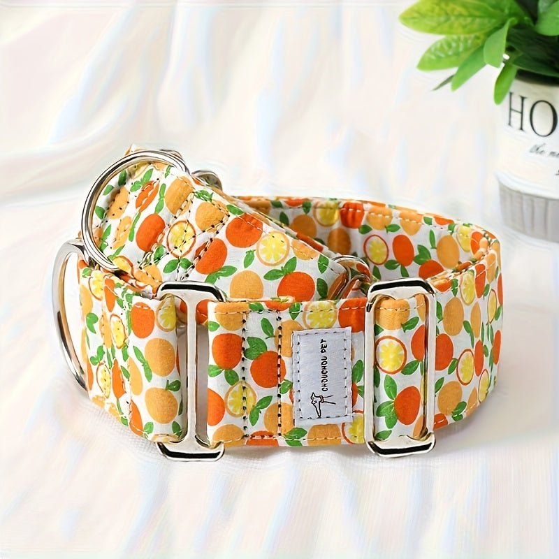 Floral Adjustable Wide Fabric Pet Collar - Pet Panache Boutique