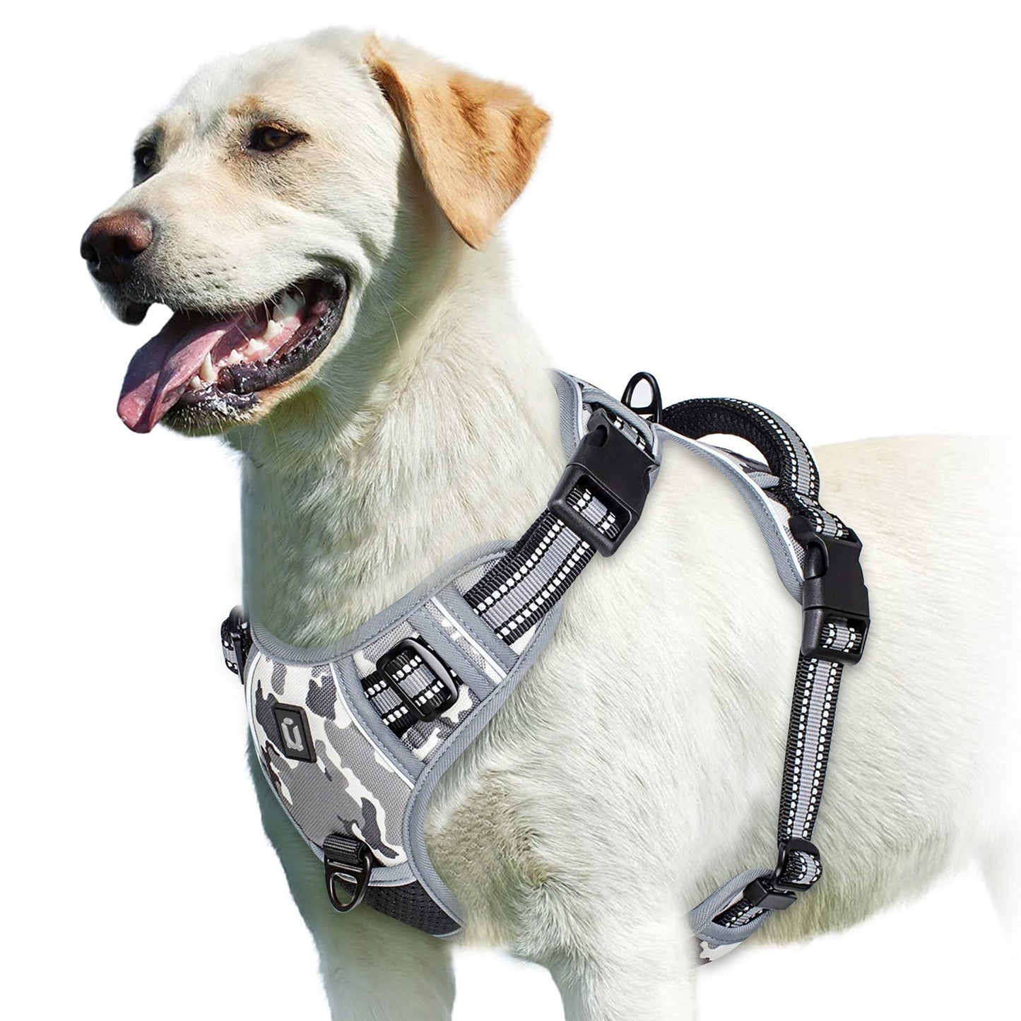 Gray Camouflage Reflective No Pull or Choke Dog Harness - Pet Panache Boutique