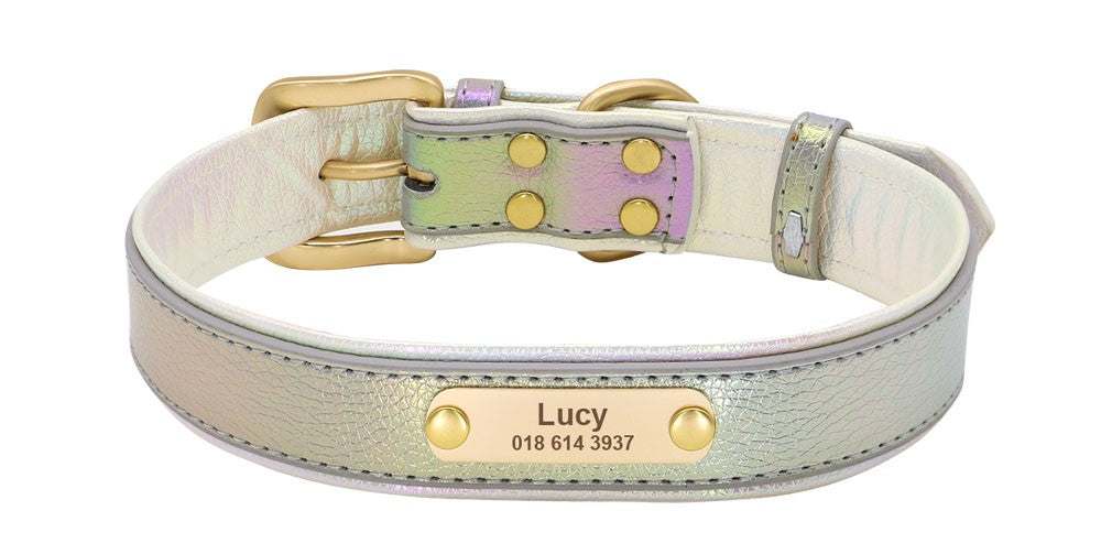 Iridescent Pastel Personalized Pet Collar - Pet Panache Boutique