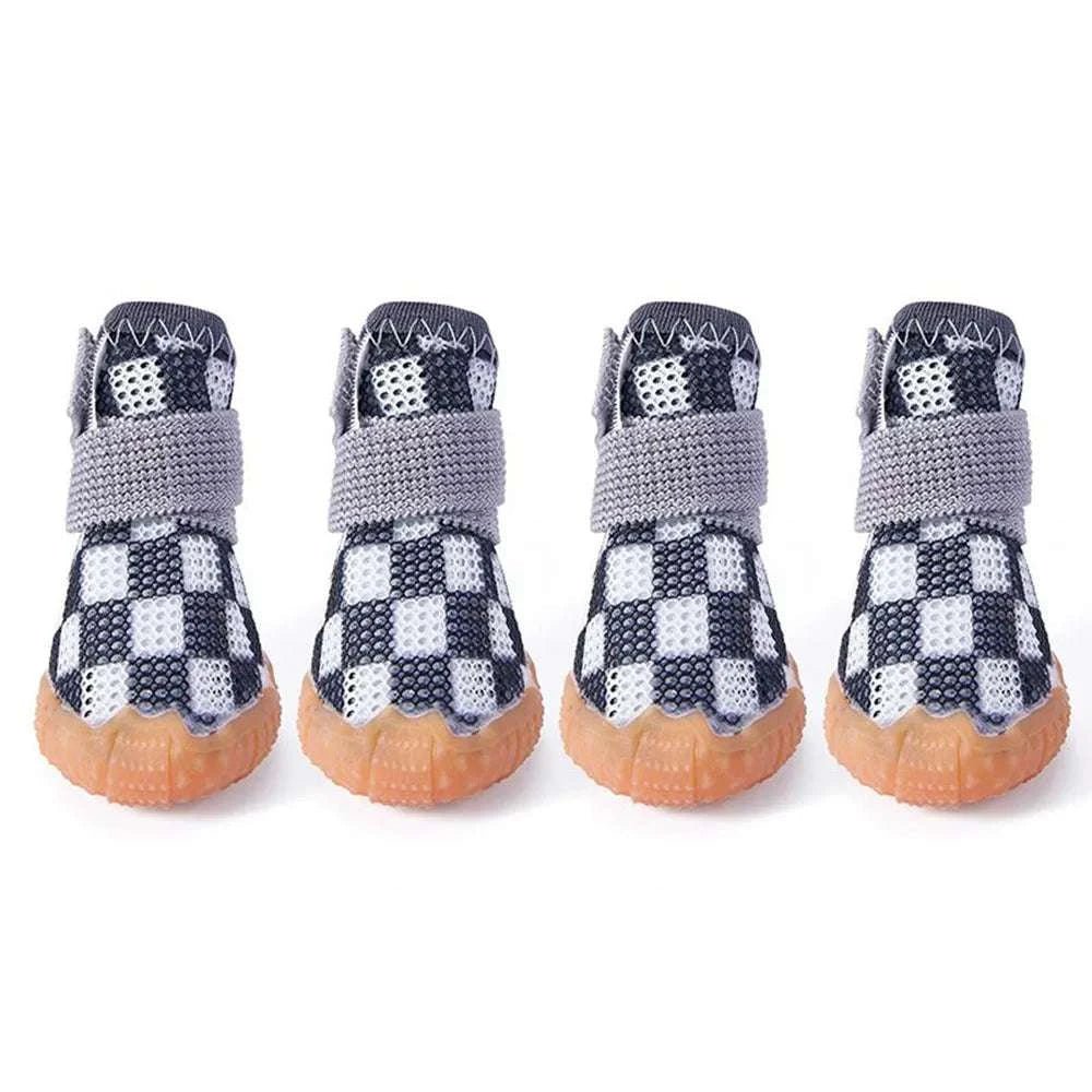 Navy Blue Checkerboard Pet Rain Boots - Pet Panache Boutique