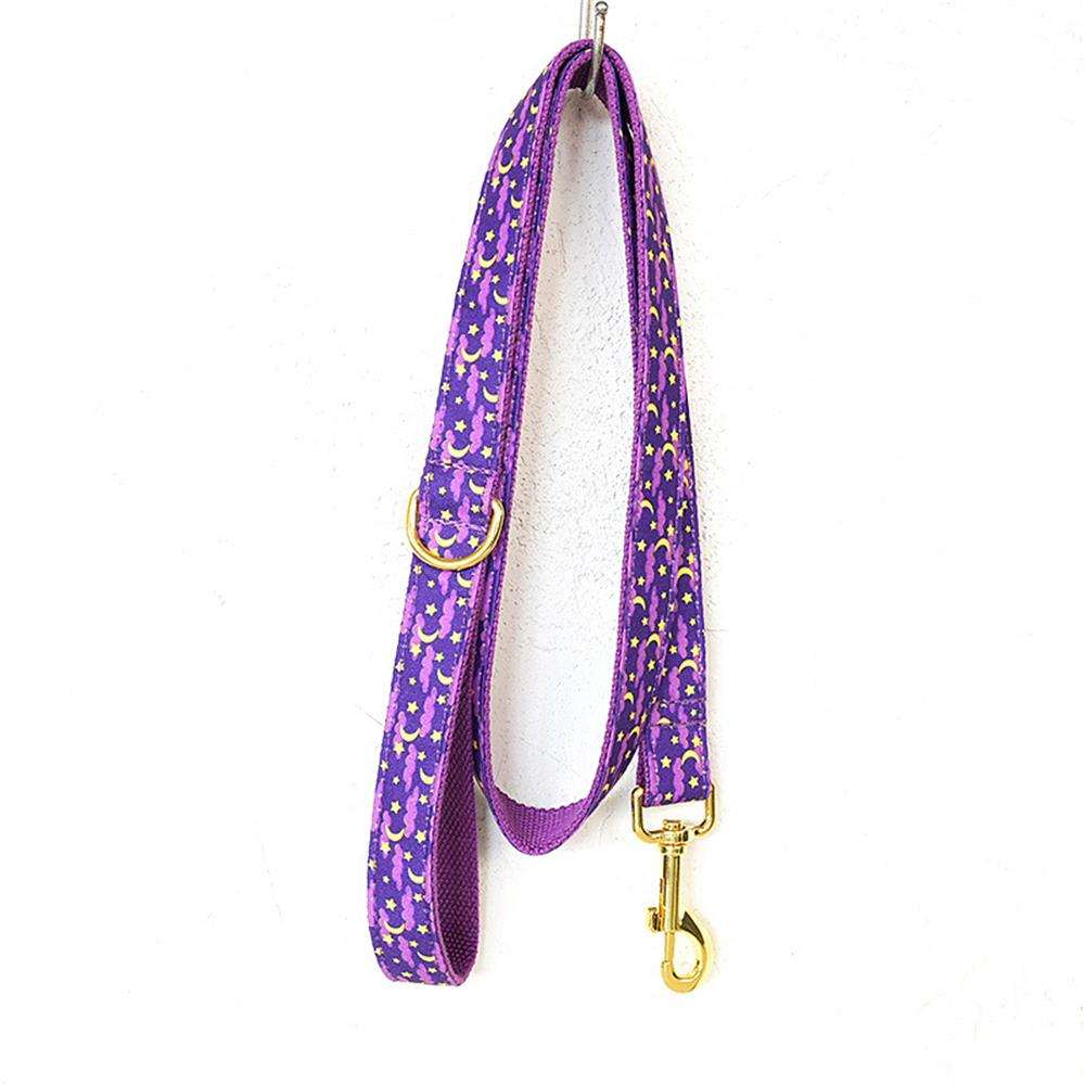 Personalized Purple Star Pattern Pet Collar & Leash Set - Pet Panache Boutique