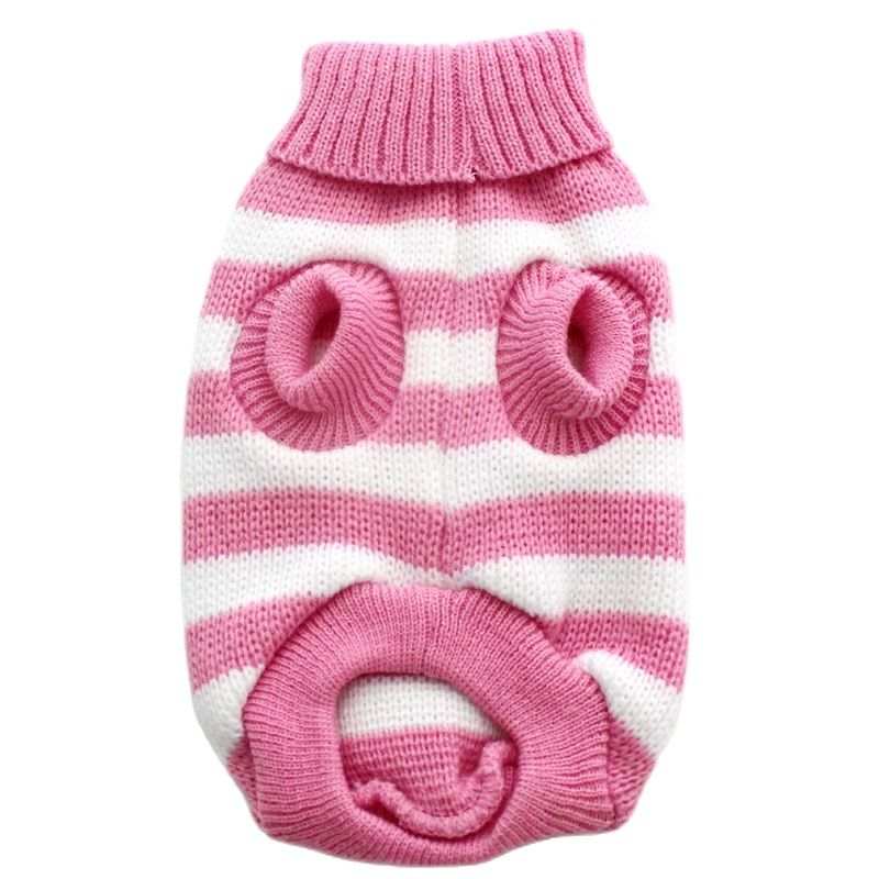 Pink Striped Pet Sweater - Pet Panache Boutique