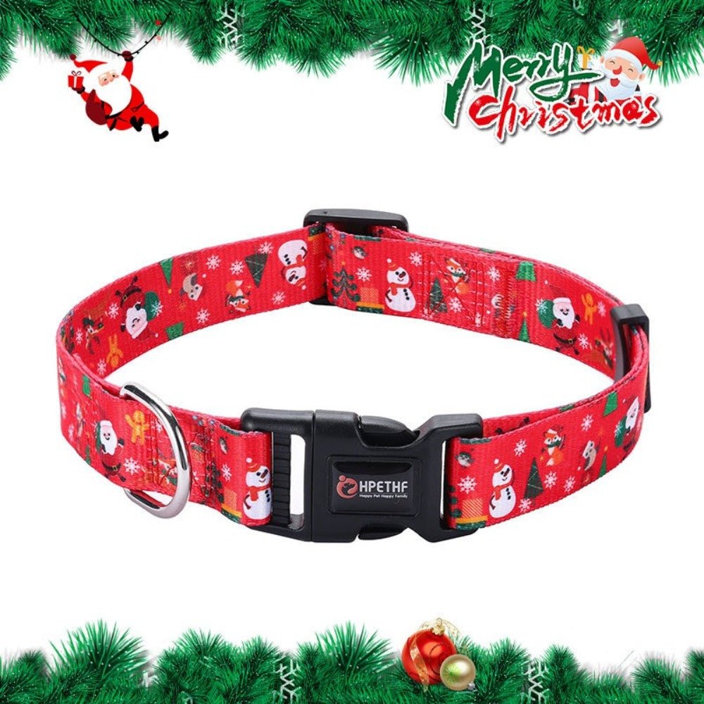 Red Holiday Pattern Pet Collar - Pet Panache Boutique