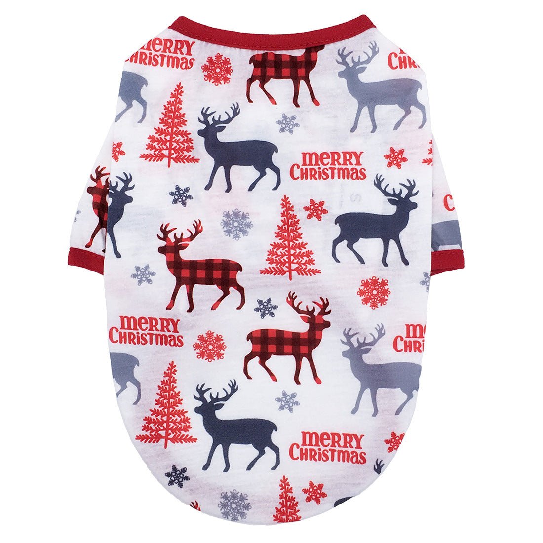 Red, White & Blue Christmas Reindeer Pet Shirt - Pet Panache Boutique