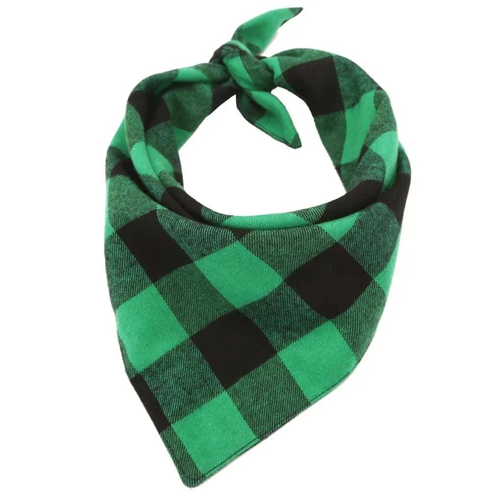 Teal Plaid Pet Bandanna - Pet Panache Boutique
