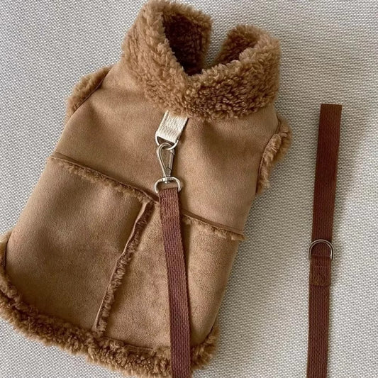 Brown or White Suede Pet Vest
