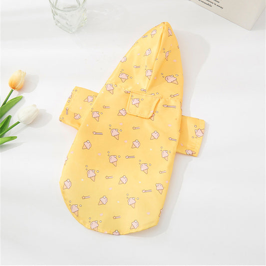 Yellow Ice Cream Pet Raincoat - Pet Panache Boutique