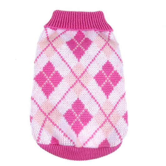 Pink Diaond Pattern Pet Sweater - Pet Panache Boutique