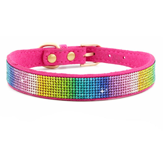 Rhinestone Rainbow  Pet Collar