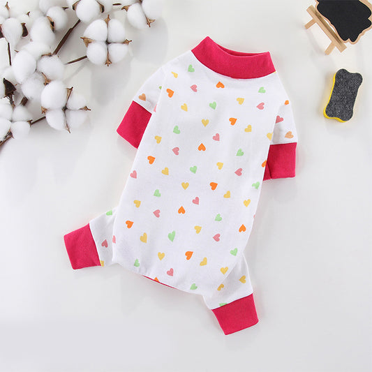 Heart Pattern Pet Pajamas