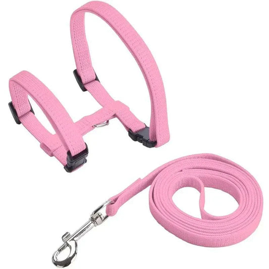 Pink Pet Harness & Leash Set made of durable material with secure fit and stylish design for pets