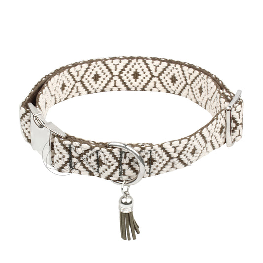 Gray Tassel Southwest Pet Collar