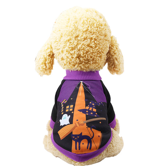 Halloween Haunted House Pet Sweater - Pet Panache Boutique