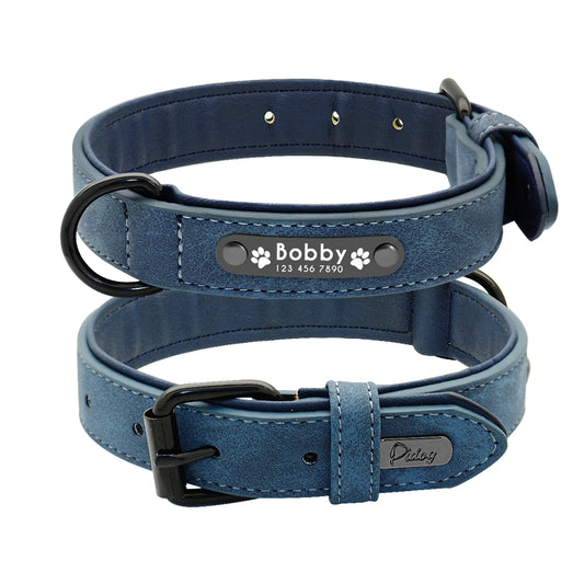 Pe3rsonalized Blue Pet Collar