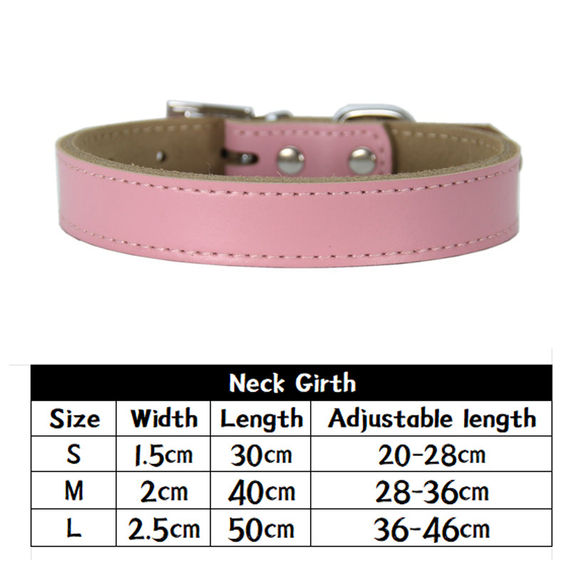 Pink Leather Pet Collar
