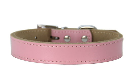 Pink Leather Pet Collar