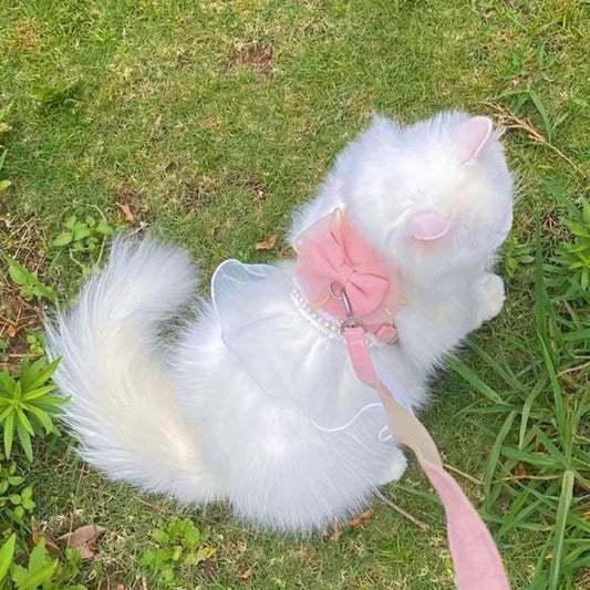 Ponk or Blue Bow Harness & Leash Set