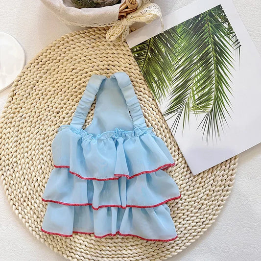 Blue Ruffled Pet Dress - Pet Panache Boutique