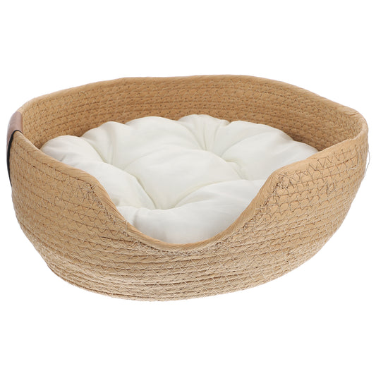 Rattan Pet Bed with Cushion