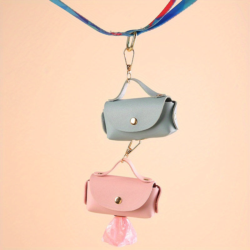 Pet Panache Boutique pet collar with integrated waste bag dispenser and leather clip for easy attachment.