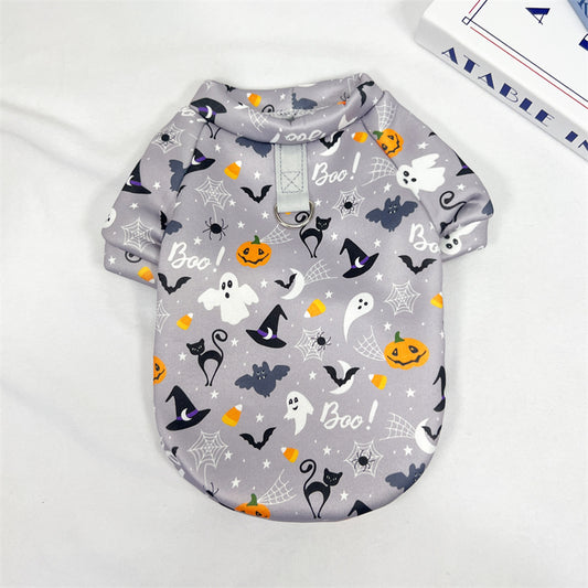 Ghoulish Gray Halloween Pet Shirt - Pet Panache Boutique