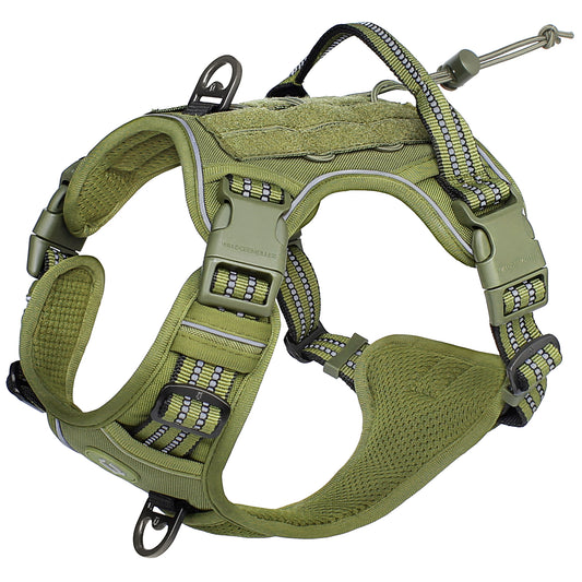 Olive Green Reflective No-Pull Pet Harness - Pet Panache Boutique
