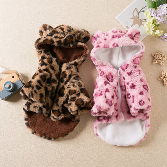 Leopard Spotted Pet Fleece Jacket - Pet Panache Boutique