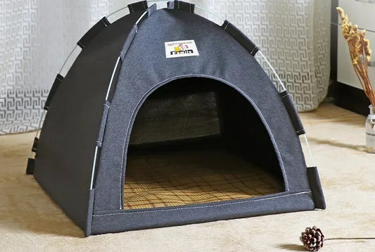 Navy Blue Cushioned Pet Tent