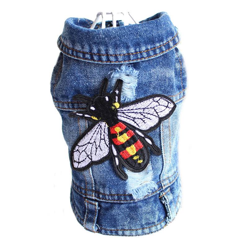 Bee Denim Jacket Pet Vest - Pet Panache Boutique