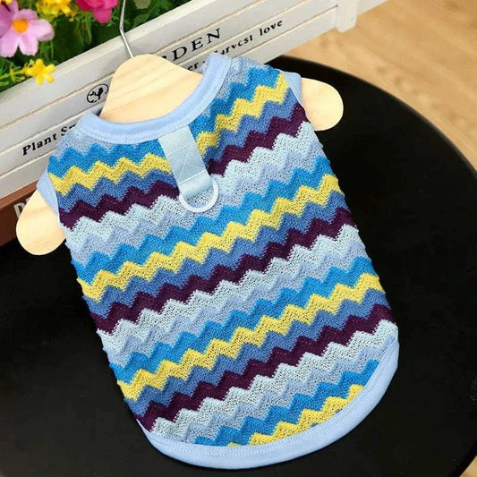 Blue Chevron Pet Sweater - Pet Panache Boutique