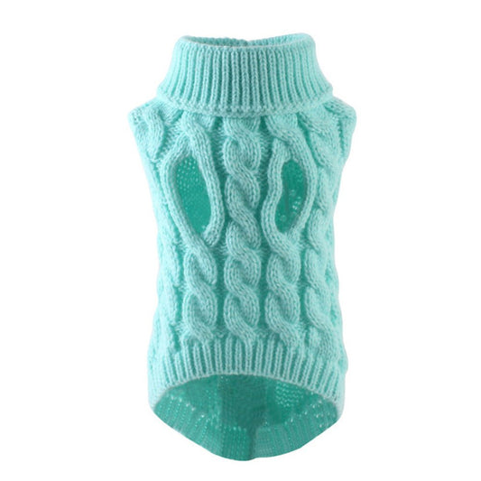 Blue Knit Pet Sweater - Pet Panache Boutique