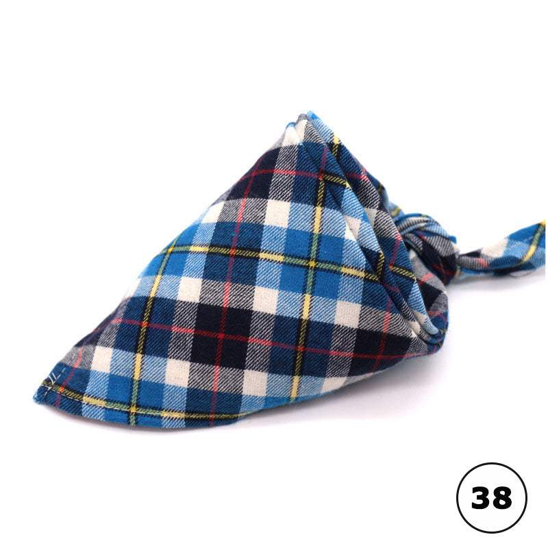 Blue Plaid Pet Bandanna - Pet Panache Boutique