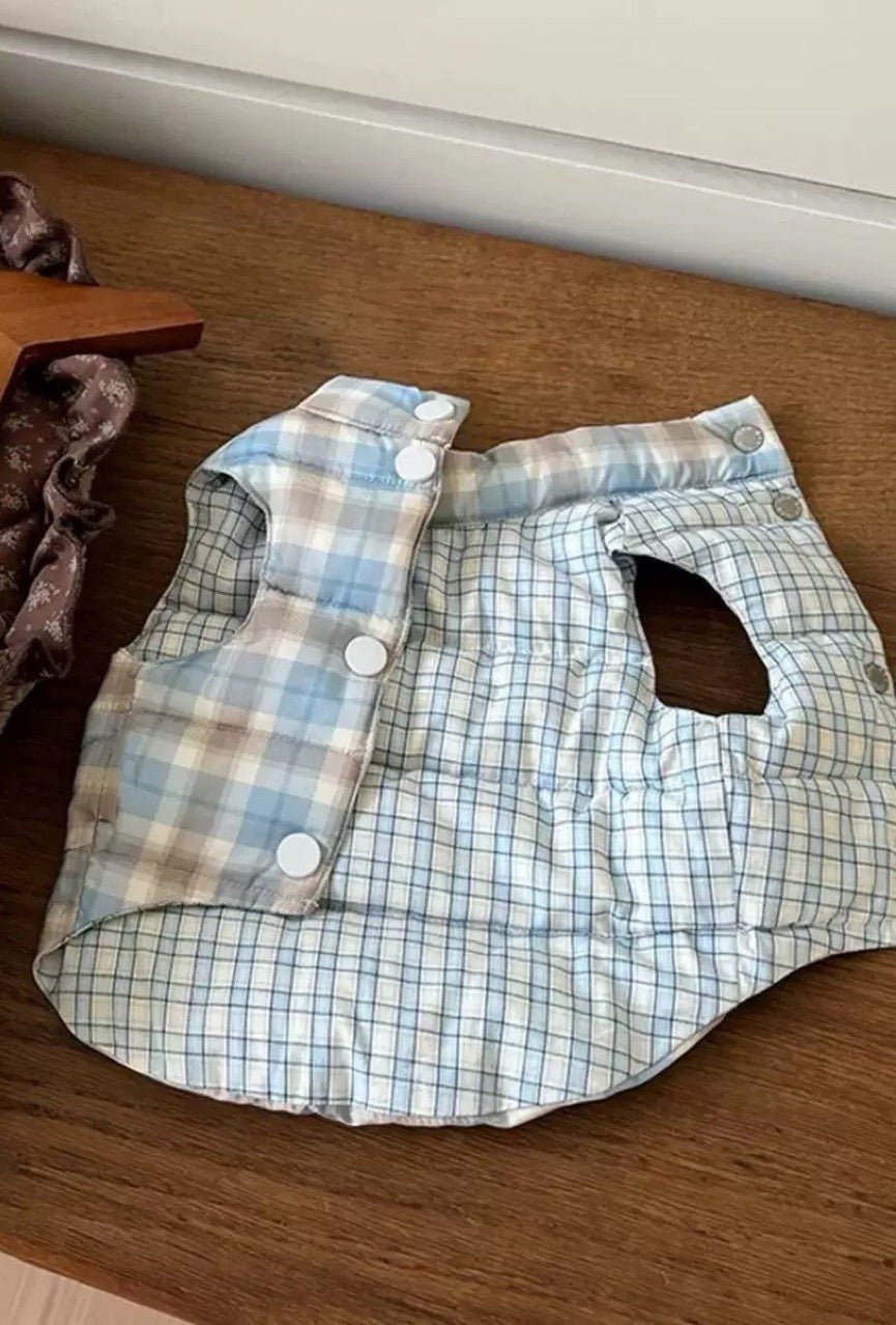 Blue Plaid Pet Vest - Pet Panache Boutique