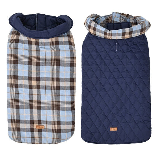 Blue Plaid Reversible Pet Dog Vest - Pet Panache Boutique
