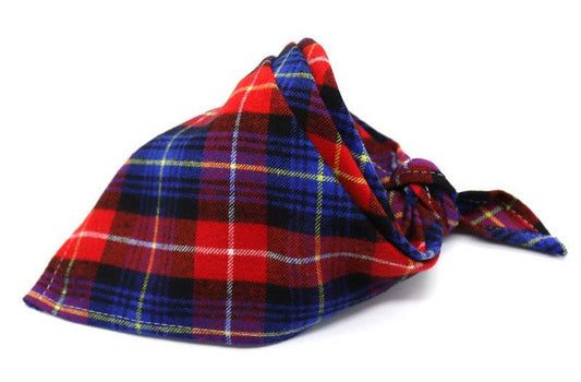 Blue & Red Plaid Pet Bandanna - Pet Panache Boutique
