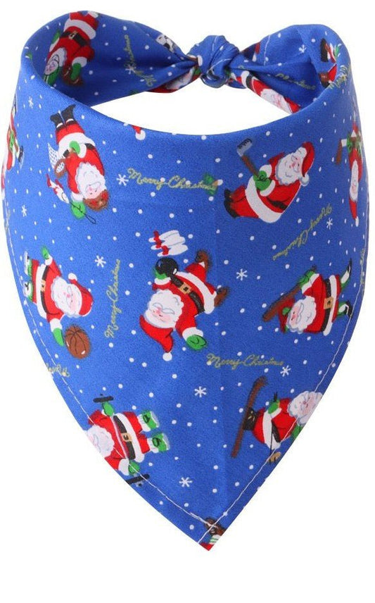 Blue Santa Pet Bandanna - Pet Panache Boutique